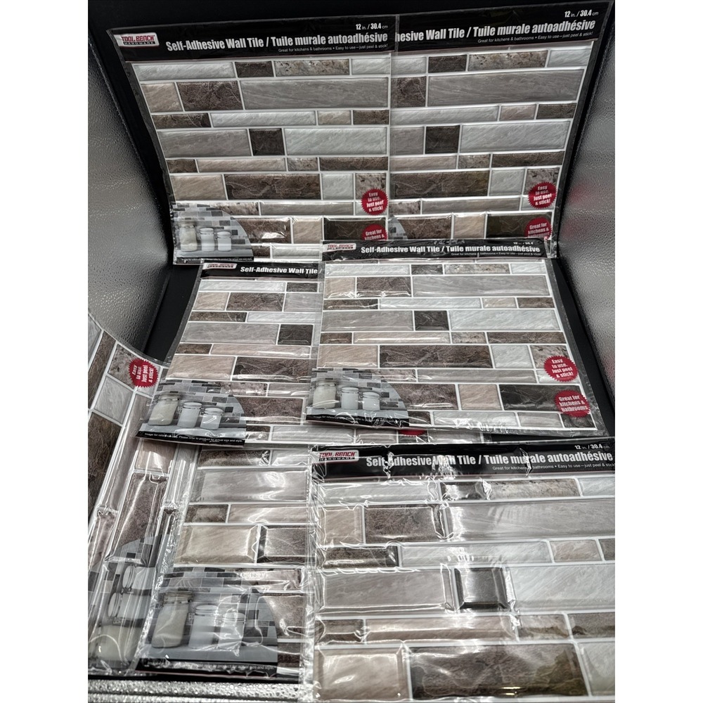 Lot of 7Tool Bench Hardware Peel Stick Self Adhesive Backsplash Wall Tile 12"